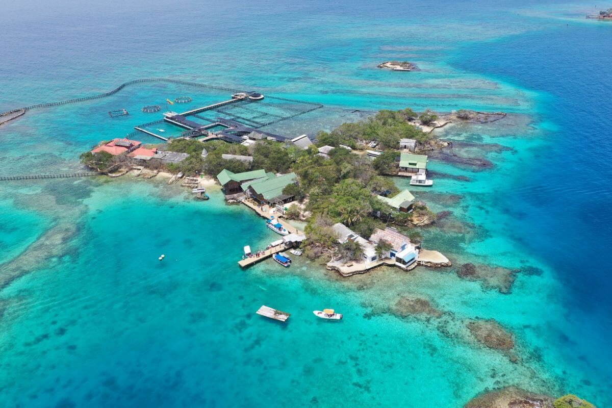 Aerial view of the Rosario Islands – things to do in Cartagena